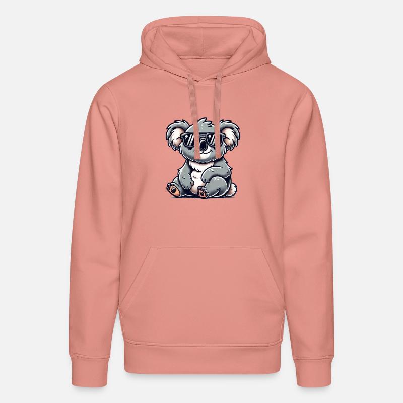 Lunettes de soleil Koala Bear - Sweat à capuche bio DRUMMER Stanley/Stella Unisexe - rose poudré