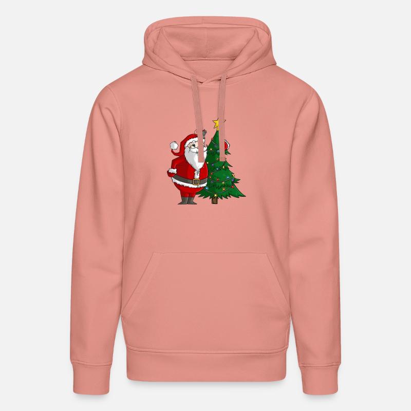 bande dessinée mignonne Père Noël - Sweat à capuche bio DRUMMER Stanley/Stella Unisexe - rose poudré