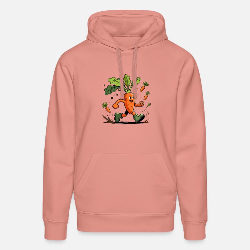 Jardinier carotte dynamique fun - Sweat à capuche bio DRUMMER Stanley/Stella Unisexe - rose poudré