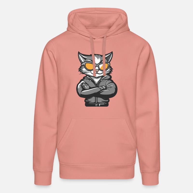 Chat Bande Dessinée Cool - Sweat à capuche bio DRUMMER Stanley/Stella Unisexe - rose poudré