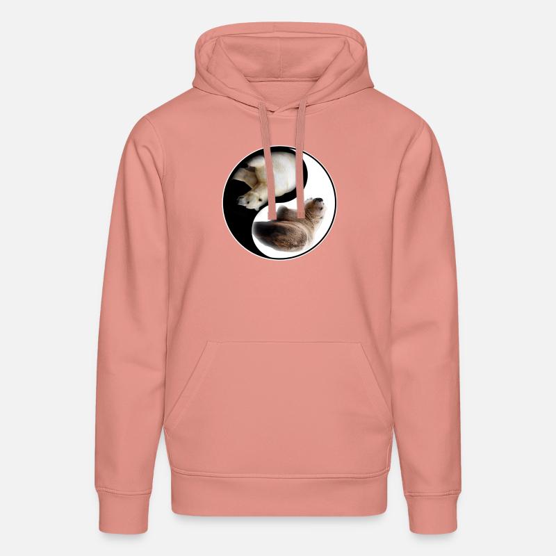 Ours Yin Yang - Sweat à capuche bio DRUMMER Stanley/Stella Unisexe - rose poudré