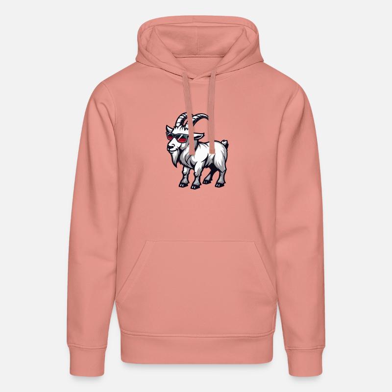 Chèvre de montagne Bande dessinée Cool - Sweat à capuche bio DRUMMER Stanley/Stella Unisexe - rose poudré