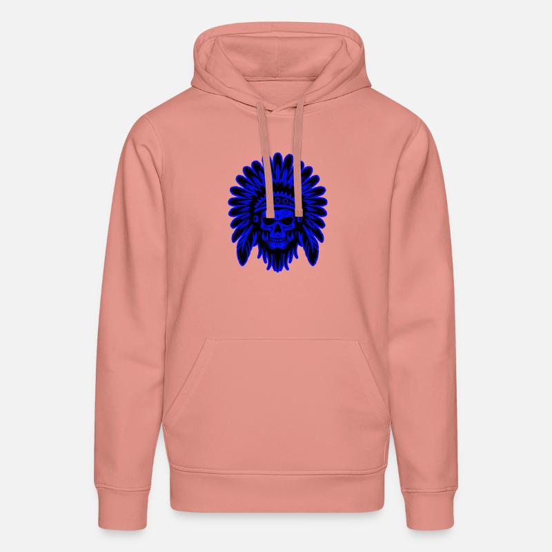 Crâne Apache Indien - Sweat à capuche bio DRUMMER Stanley/Stella Unisexe - rose poudré