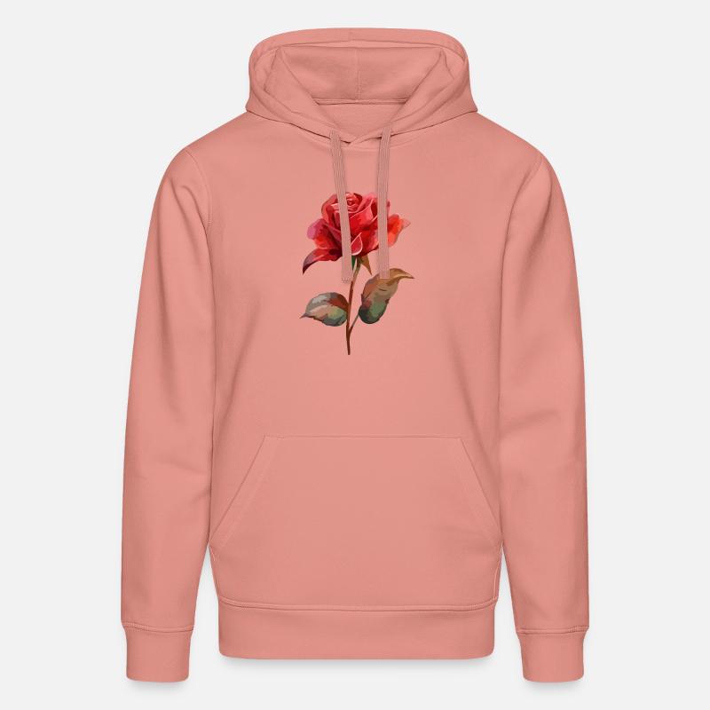 Rose Fleur Amour Saint Valentin - Sweat à capuche bio DRUMMER Stanley/Stella Unisexe - rose poudré