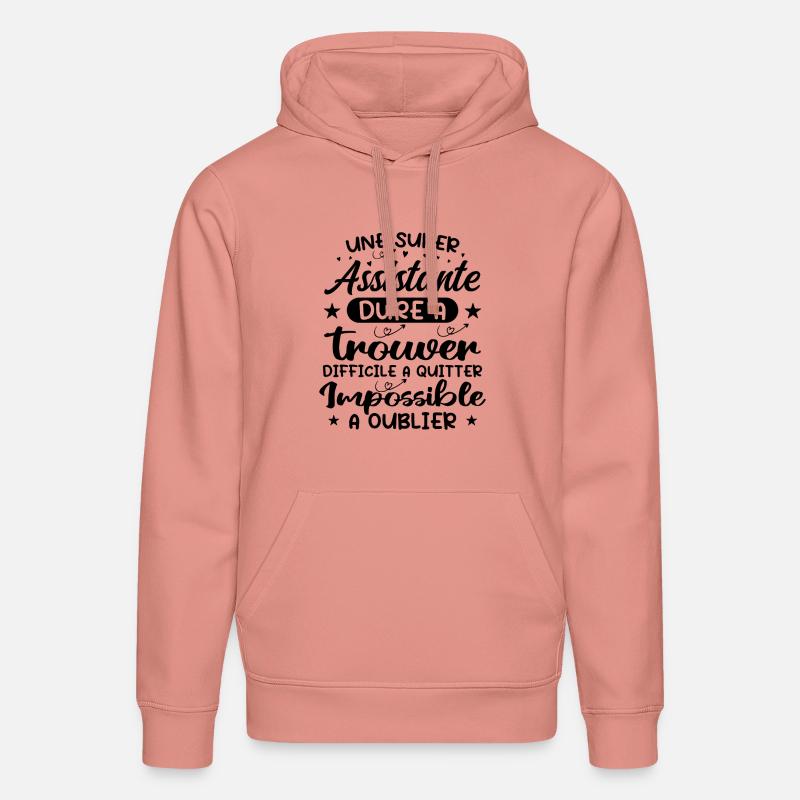 Une Super Assistante - Cadeau assistante - Sweat à capuche bio DRUMMER Stanley/Stella Unisexe - rose poudré