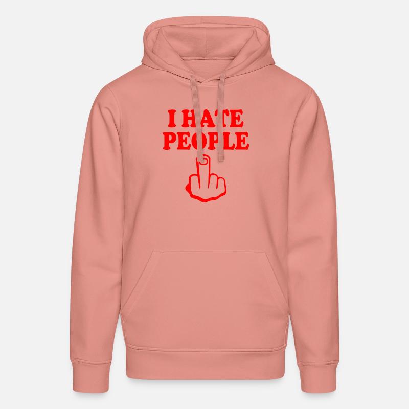 I hate people - Sweat à capuche bio DRUMMER Stanley/Stella Unisexe - rose poudré