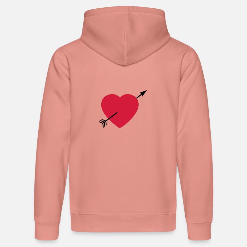 Heart round with arrow - Sweat à capuche bio DRUMMER Stanley/Stella Unisexe - rose poudré