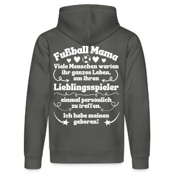 Fußball Mama Lieblingsspieler geboren - Stanley/Stella Unisex Bio-Hoodie DRUMMER  -  - Hinten - Liana (172cm)