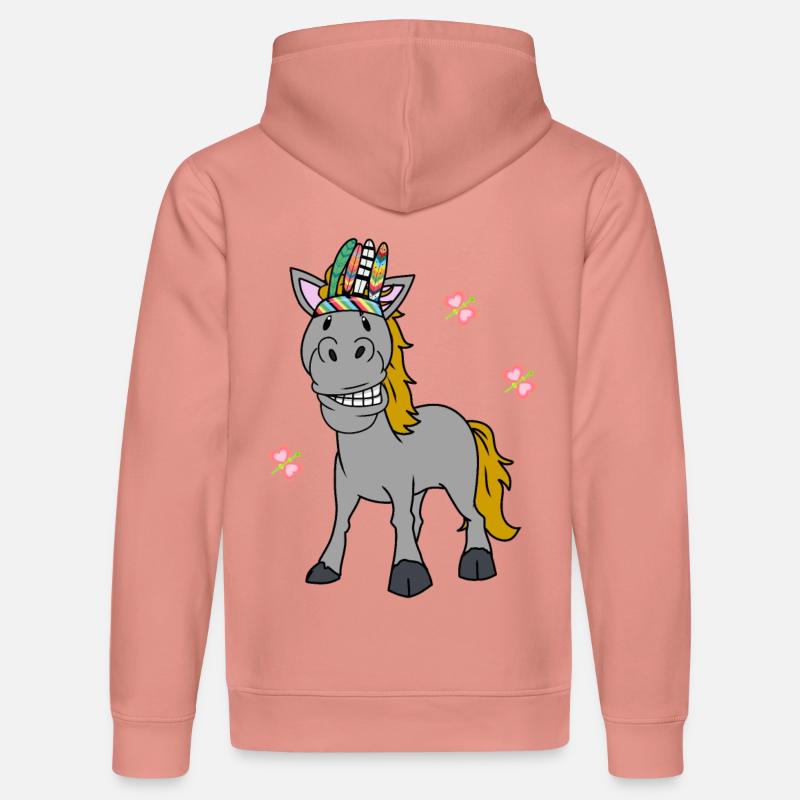 Chaman Cheval Poney Chaman Printemps - Sweat à capuche bio DRUMMER Stanley/Stella Unisexe - rose poudré