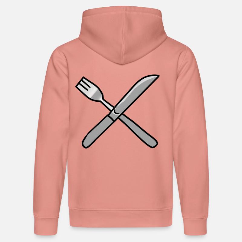 Couverts couteau fourchette cuisine - Sweat à capuche bio DRUMMER Stanley/Stella Unisexe - rose poudré