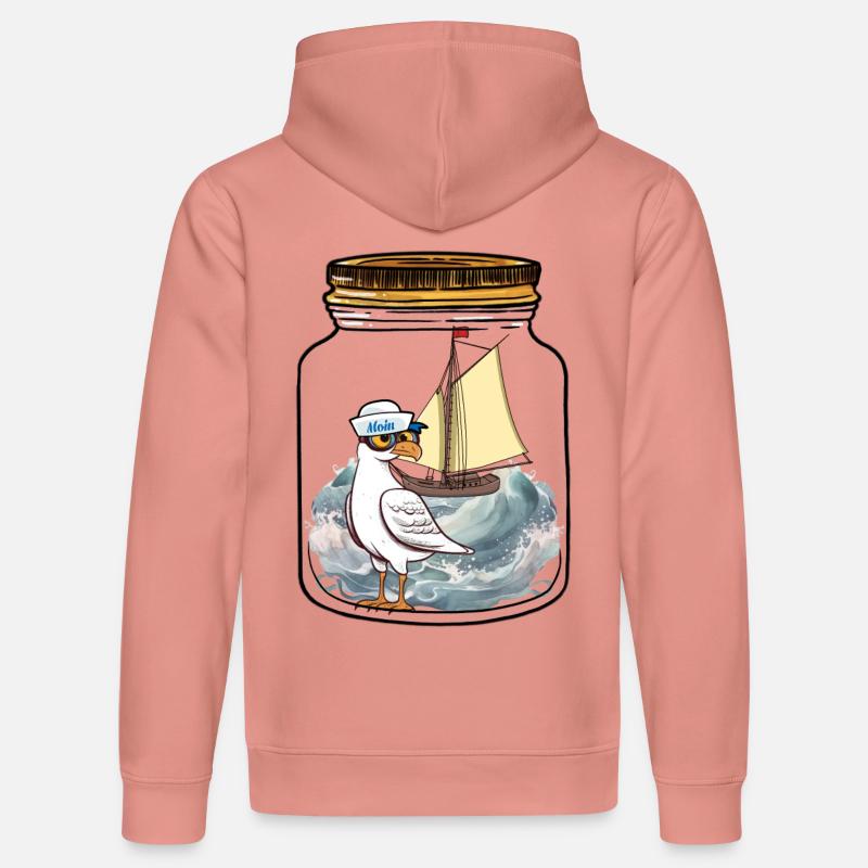 Marin Seagull voilier Ahoy - Sweat à capuche bio DRUMMER Stanley/Stella Unisexe - rose poudré
