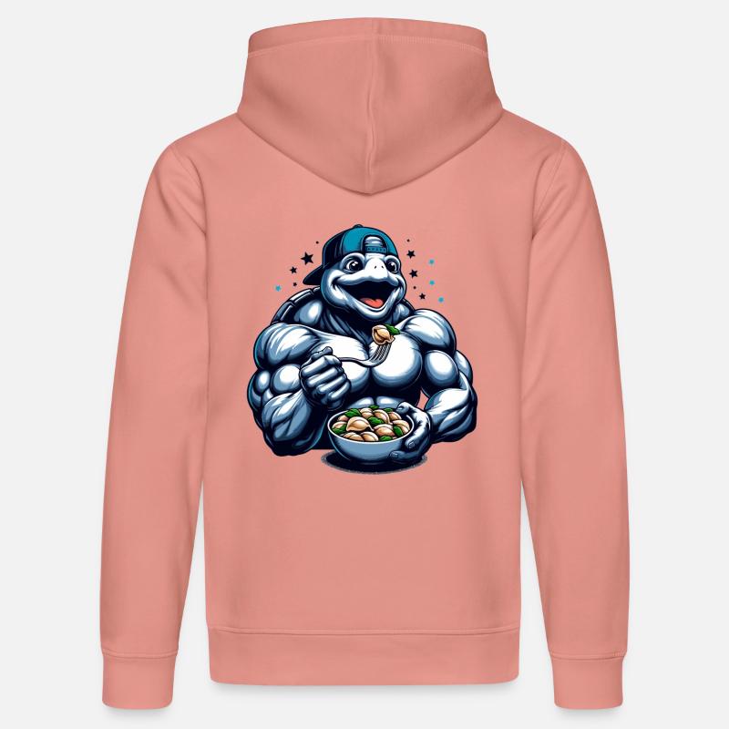 Cadeau Pelmeni Power Turtle - Sweat à capuche bio DRUMMER Stanley/Stella Unisexe - rose poudré