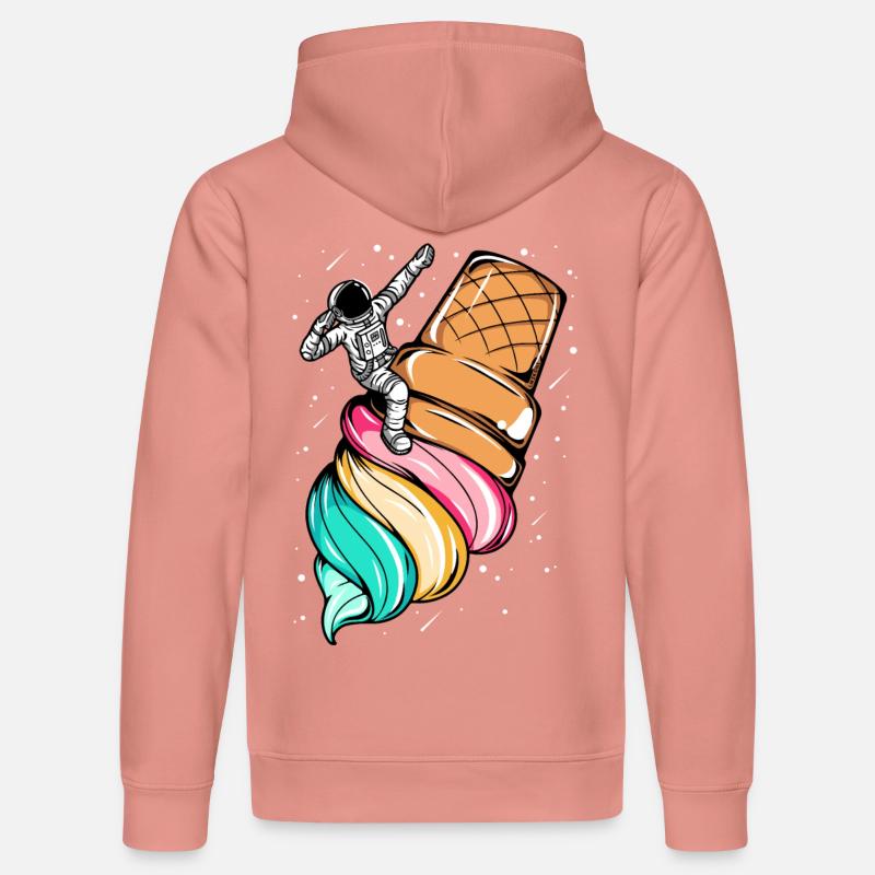 Astronaute glace space - Sweat à capuche bio DRUMMER Stanley/Stella Unisexe - rose poudré