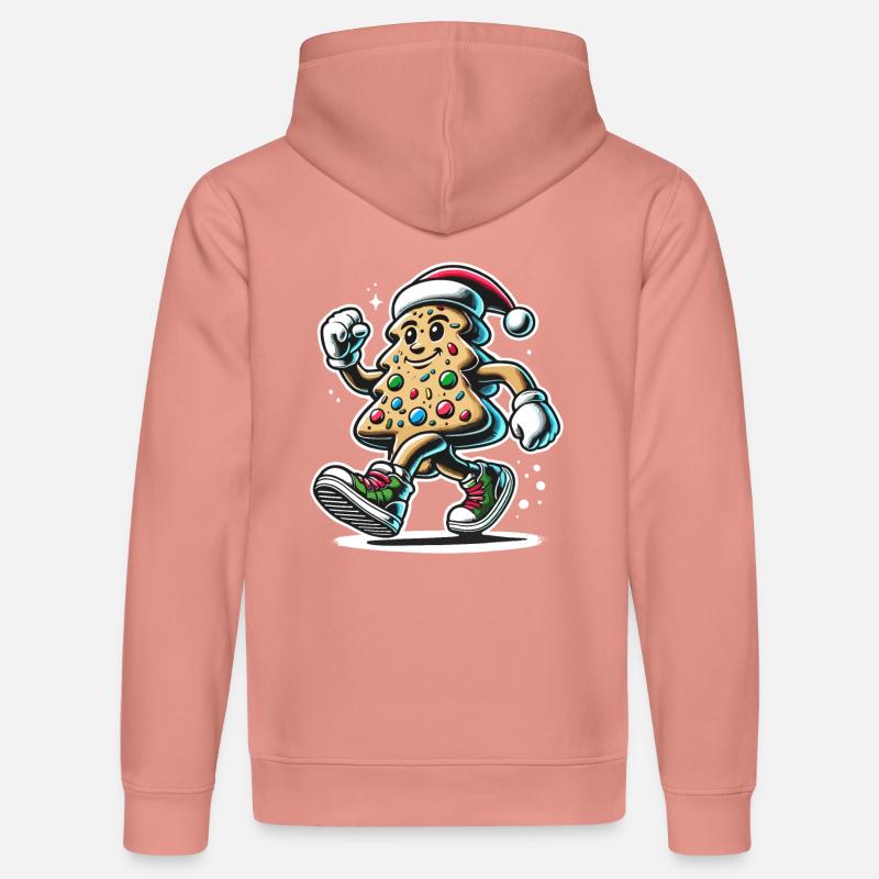 Glad pepperkakemann med nisselue - Stanley/Stella DRUMMER økologisk unisex-hettegenser - gammelrosa