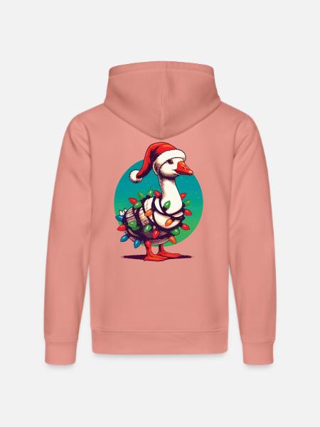 gChristmas Funny Clumsy Goose - Stanley/Stella DRUMMER Unisex Organic Hoodie - canyon pink