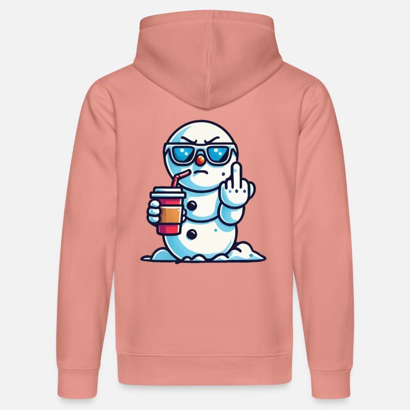 Cooler Schneemann Mit Statement - Stanley/Stella Unisex Bio-Hoodie DRUMMER  - Altrosa