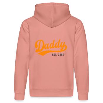 Daddy - Bester Dad Daddy Papa der Welt - est. 2000 - Stanley/Stella Unisex Bio-Hoodie DRUMMER  - Altrosa - Hinten - Liana (172cm)