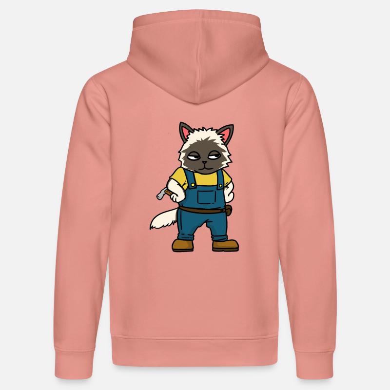 Artisans chantier Charpentier Métiers Chat - Sweat à capuche bio DRUMMER Stanley/Stella Unisexe - rose poudré