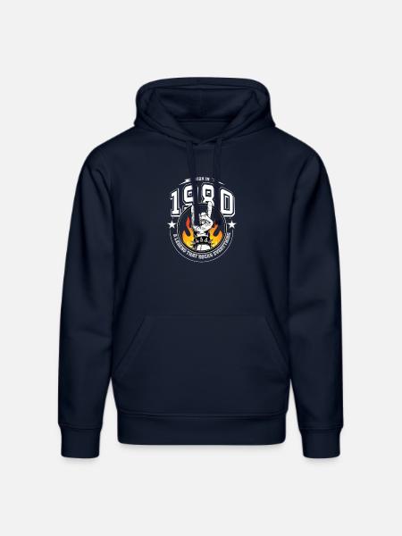 1980's birthday, everything rocks - Stanley/Stella DRUMMER Unisex Organic Hoodie - french navy