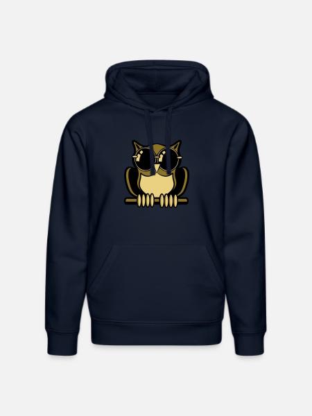 OWL bird forest sunglasses - Stanley/Stella DRUMMER Unisex Organic Hoodie - french navy