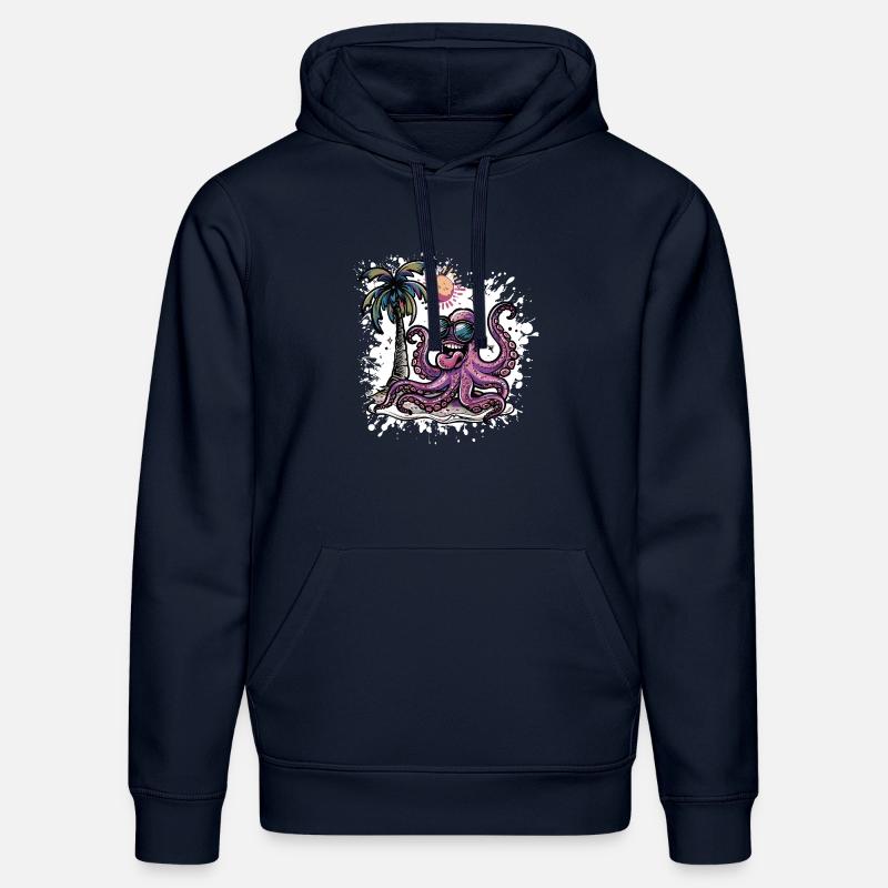 Octopus Vacances d’été - Sweat à capuche bio DRUMMER Stanley/Stella Unisexe - bleu marine