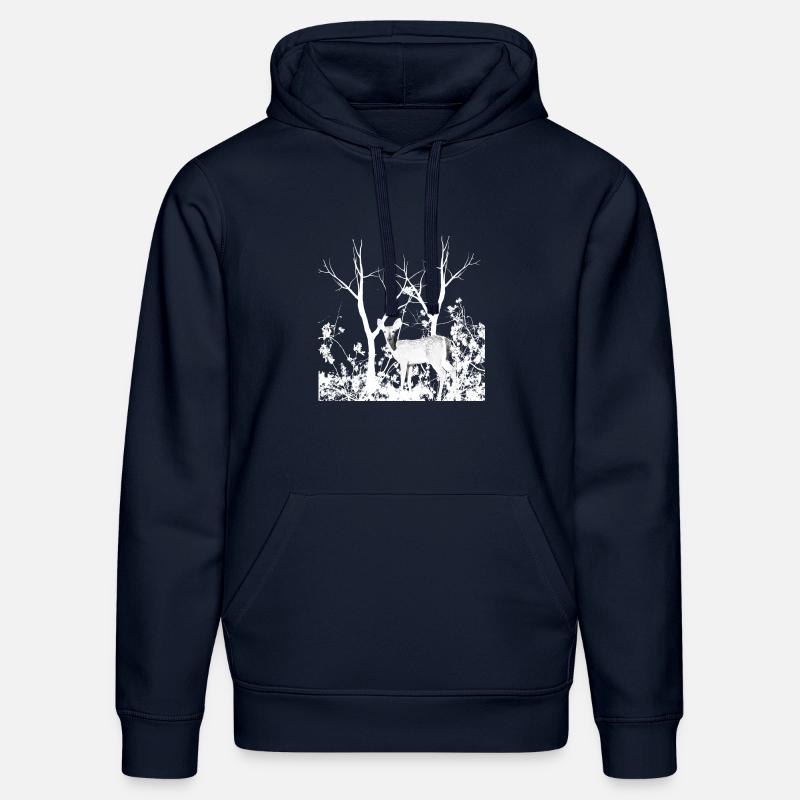Biche Gracieuse Forêt Sauvage - Sweat à capuche bio DRUMMER Stanley/Stella Unisexe - bleu marine