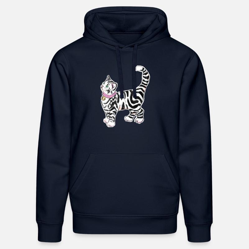 Autocollant Chat - Sweat à capuche bio DRUMMER Stanley/Stella Unisexe - bleu marine