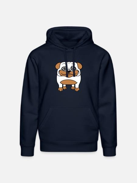 Hund Mops Lille Sød Pik Kærlighed Glad Komisk Sjov - Stanley/Stella DRUMMER økologisk unisex-hoodie - navy