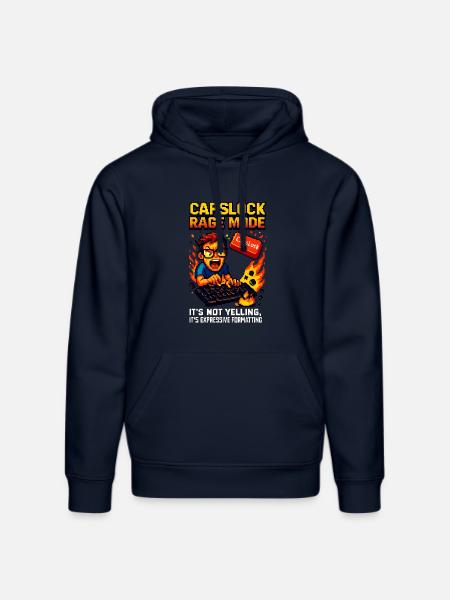 Capslock Rage Mode - Stanley/Stella DRUMMER Unisex Organic Hoodie - french navy