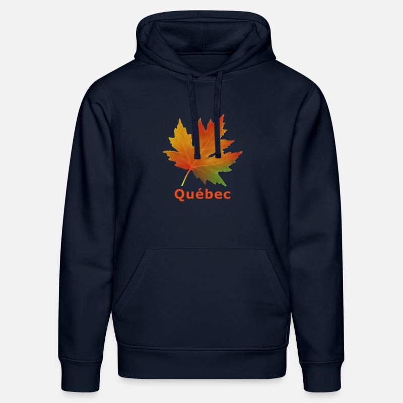 Québec feuille érable automne - Sweat à capuche bio DRUMMER Stanley/Stella Unisexe - bleu marine