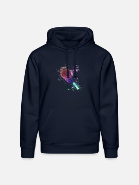 tennis,schläger,ball,graffiti,blau,malerei,bunt - Stanley/Stella Unisex Bio-Hoodie DRUMMER - French Navy