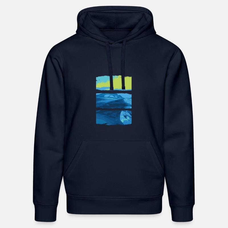 Mer du Paysage Bleu-Vert - Sweat à capuche bio DRUMMER Stanley/Stella Unisexe - bleu marine