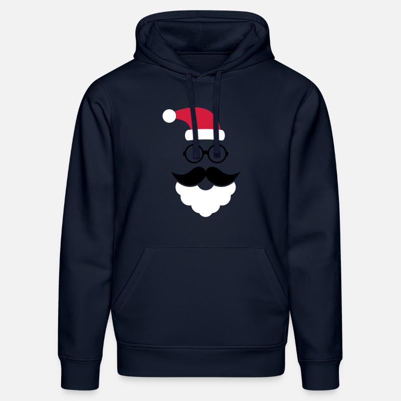 Hipster Santa Claus - Sweat à capuche bio DRUMMER Stanley/Stella Unisexe - bleu marine
