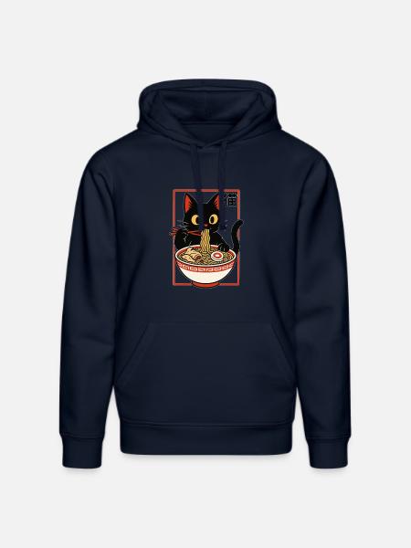 Ramen Noodles Cat - Stanley/Stella DRUMMER Unisex Organic Hoodie - french navy