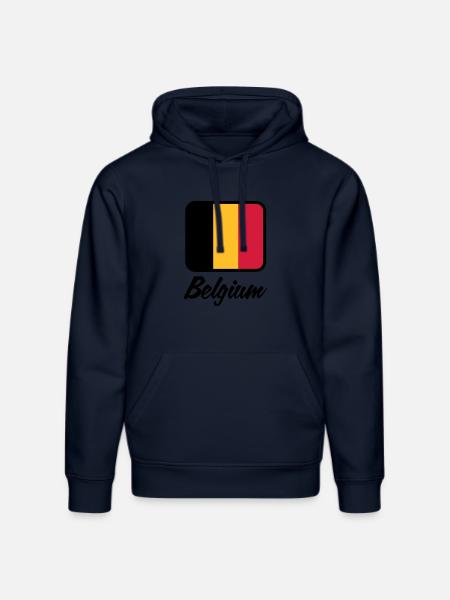 National Flag of Belgium - Stanley/Stella DRUMMER Unisex Organic Hoodie - french navy