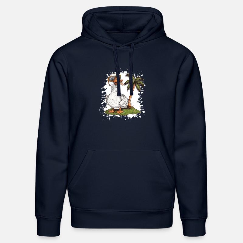 Palmier de l’île Goose - Sweat à capuche bio DRUMMER Stanley/Stella Unisexe - bleu marine