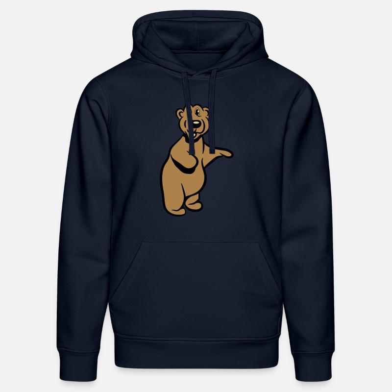 Bär witzig comic - Stanley/Stella Unisex Bio-Hoodie DRUMMER  - French Navy