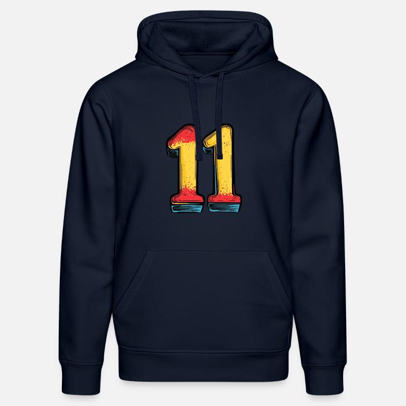 11 Zahl Comic - Stanley/Stella Unisex Bio-Hoodie DRUMMER - French Navy