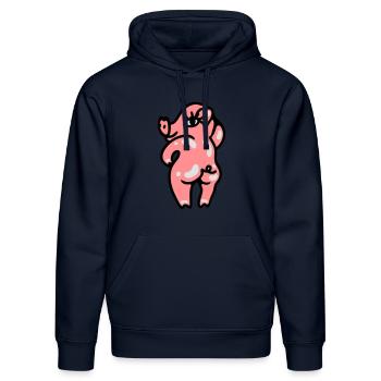 Sexy geile Sau 3 - Stanley/Stella Unisex Bio-Hoodie DRUMMER  - French Navy - Vorne - Marisol (170cm) & Nik (191cm)