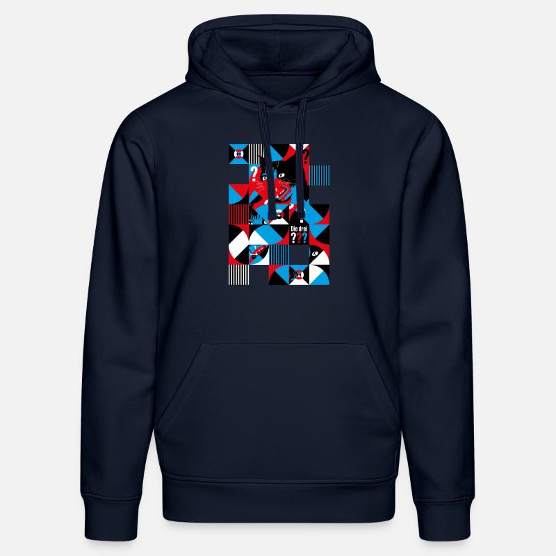 Die Drei ??? Abstraktes Katzen-Design - Stanley/Stella Unisex Bio-Hoodie DRUMMER  - French Navy
