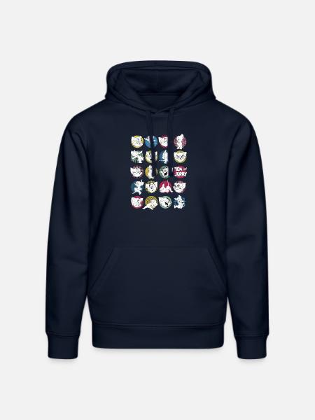 Tom ja Jerry Ikoniset ilmaisut logolla - Stanley/Stella DRUMMER unisex luomuhuppari - laivastonsininen