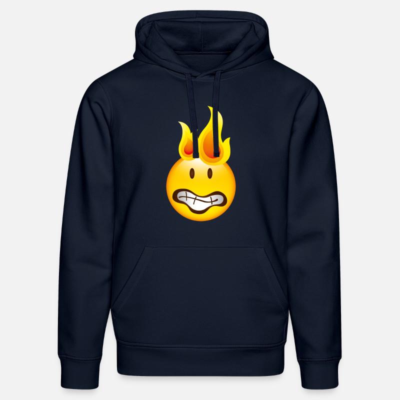 Smiley Burning - Sweat à capuche bio DRUMMER Stanley/Stella Unisexe - bleu marine