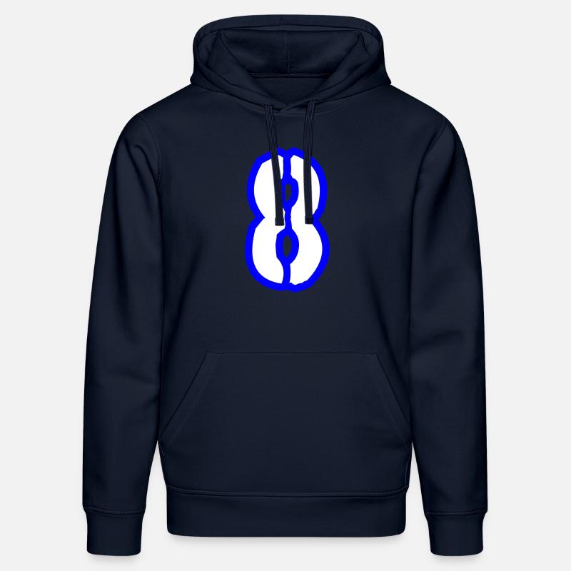 8 Symbole numérique - Sweat à capuche bio DRUMMER Stanley/Stella Unisexe - bleu marine