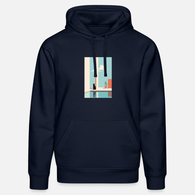 cat by the pool - Stanley/Stella Unisex Bio-Hoodie DRUMMER  - French Navy