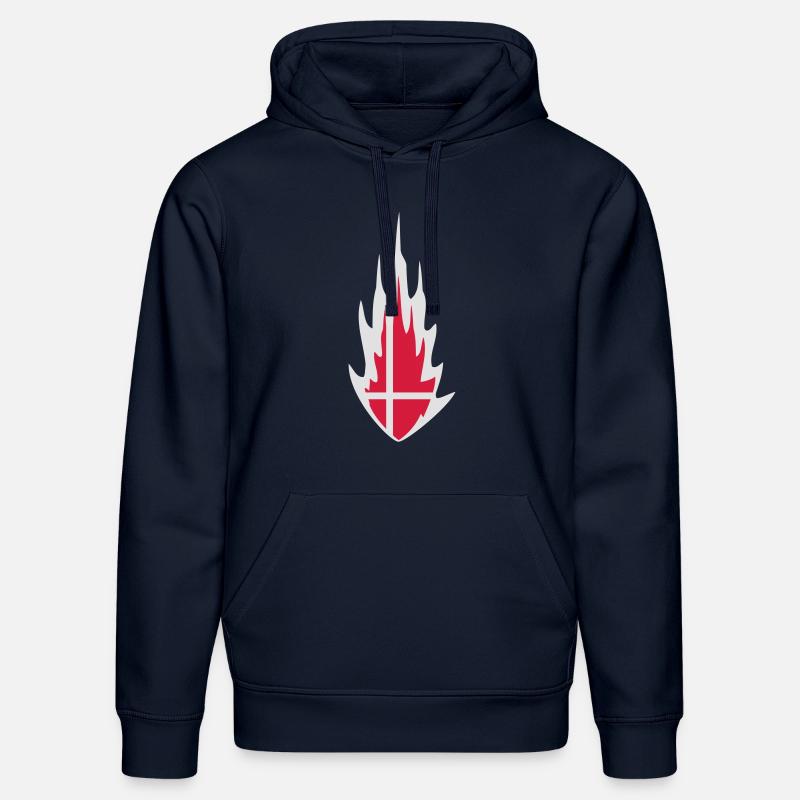 Denmark Danmark Fire Flame Design - Sweat à capuche bio DRUMMER Stanley/Stella Unisexe - bleu marine