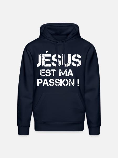 jesus est ma passion - Sweat à capuche bio DRUMMER Stanley/Stella Unisexe - bleu marine