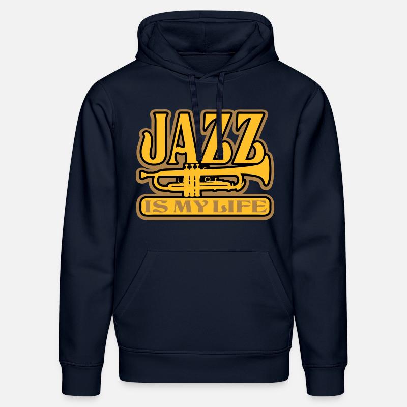 jazz is my life - Sweat à capuche bio DRUMMER Stanley/Stella Unisexe - bleu marine