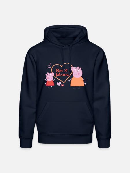 Peppa Pig Design Beste Mama - Stanley/Stella Unisex Bio-Hoodie DRUMMER - French Navy