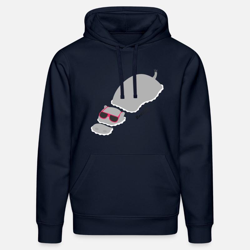 Hippo Chillin » - Sweat à capuche bio DRUMMER Stanley/Stella Unisexe - bleu marine