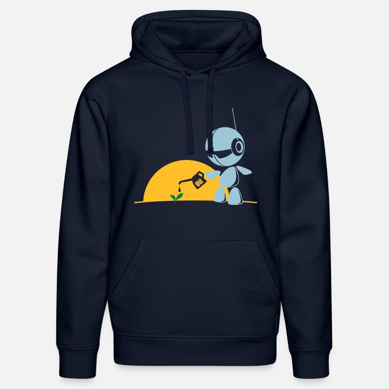robot flower - Sweat à capuche bio DRUMMER Stanley/Stella Unisexe - bleu marine